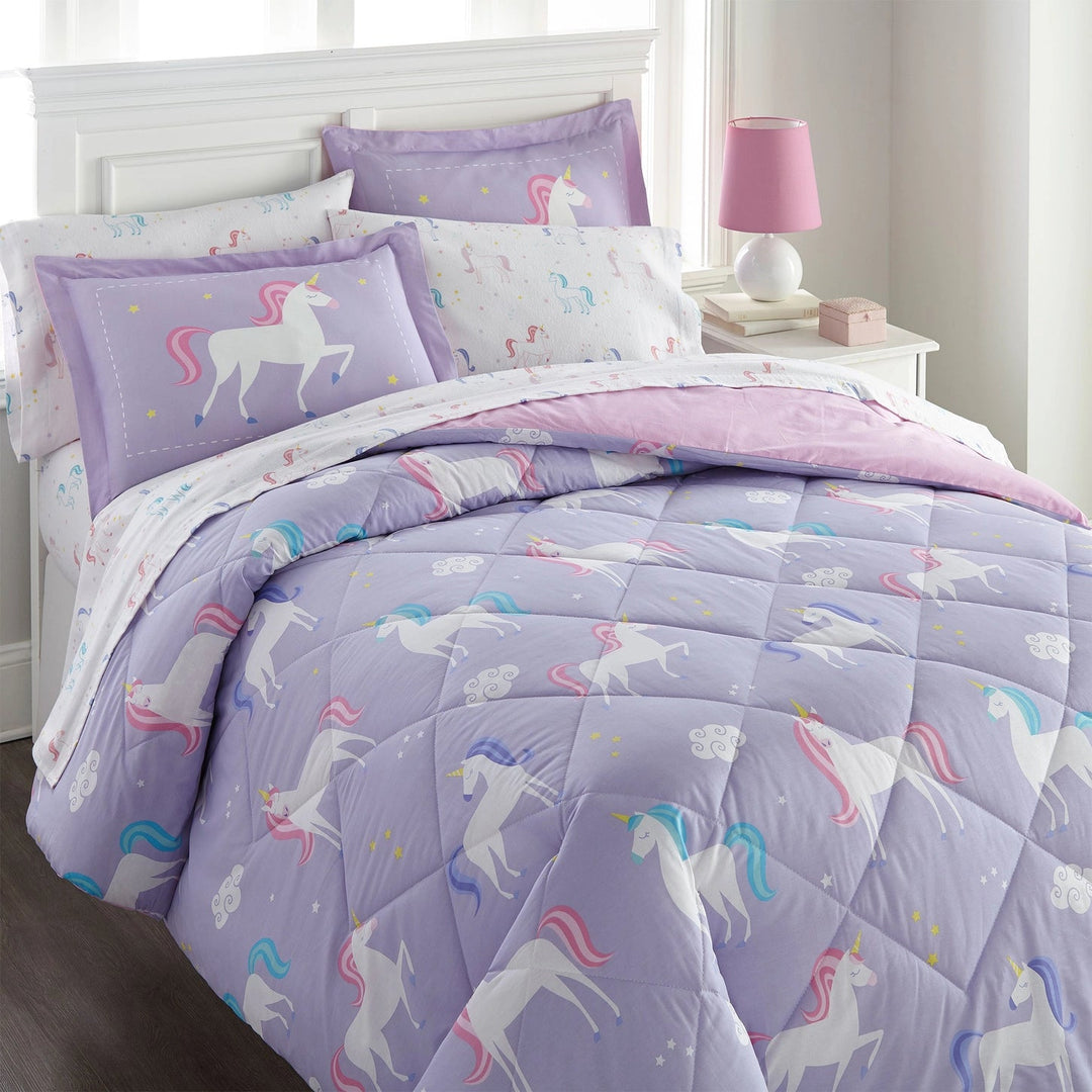 Lilac Unicorn 5 Pc 100% Cotton Bed in A Bag - Single - The Glamorous Grub