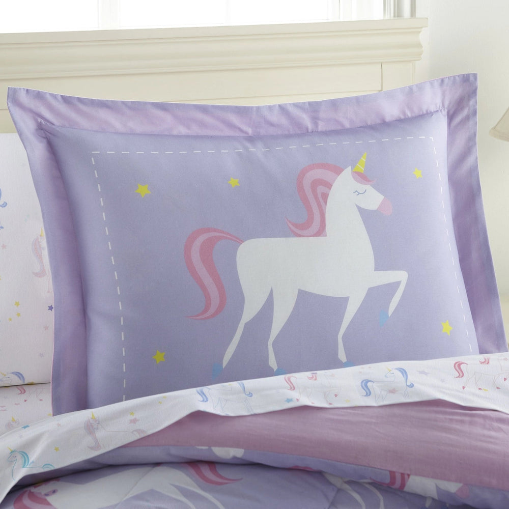 Lilac Unicorn 7 Pc 100% Cotton Bed in A Bag - Double - The Glamorous Grub