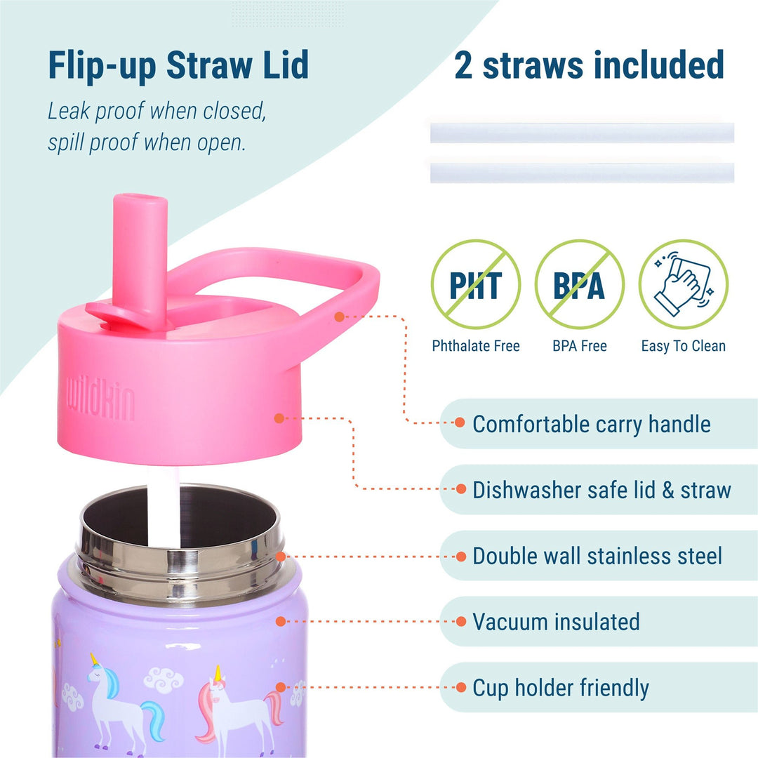 Lilac Unicorn Steel Water Bottle - The Glamorous Grub