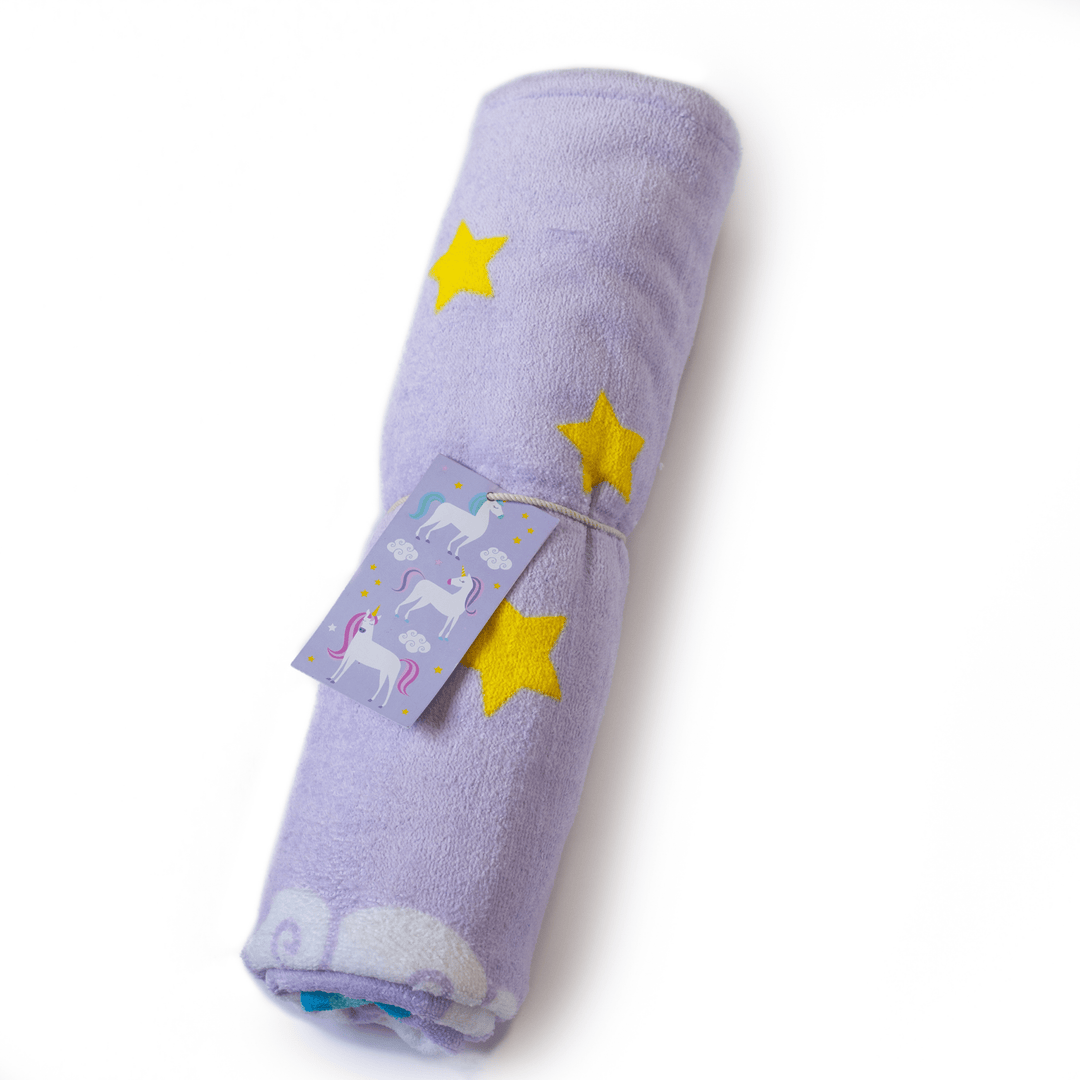 Lilac Unicorns 100% Cotton Beach Towel - The Glamorous Grub