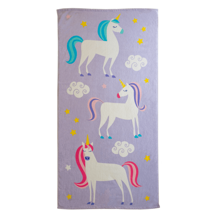 Lilac Unicorns 100% Cotton Beach Towel - The Glamorous Grub