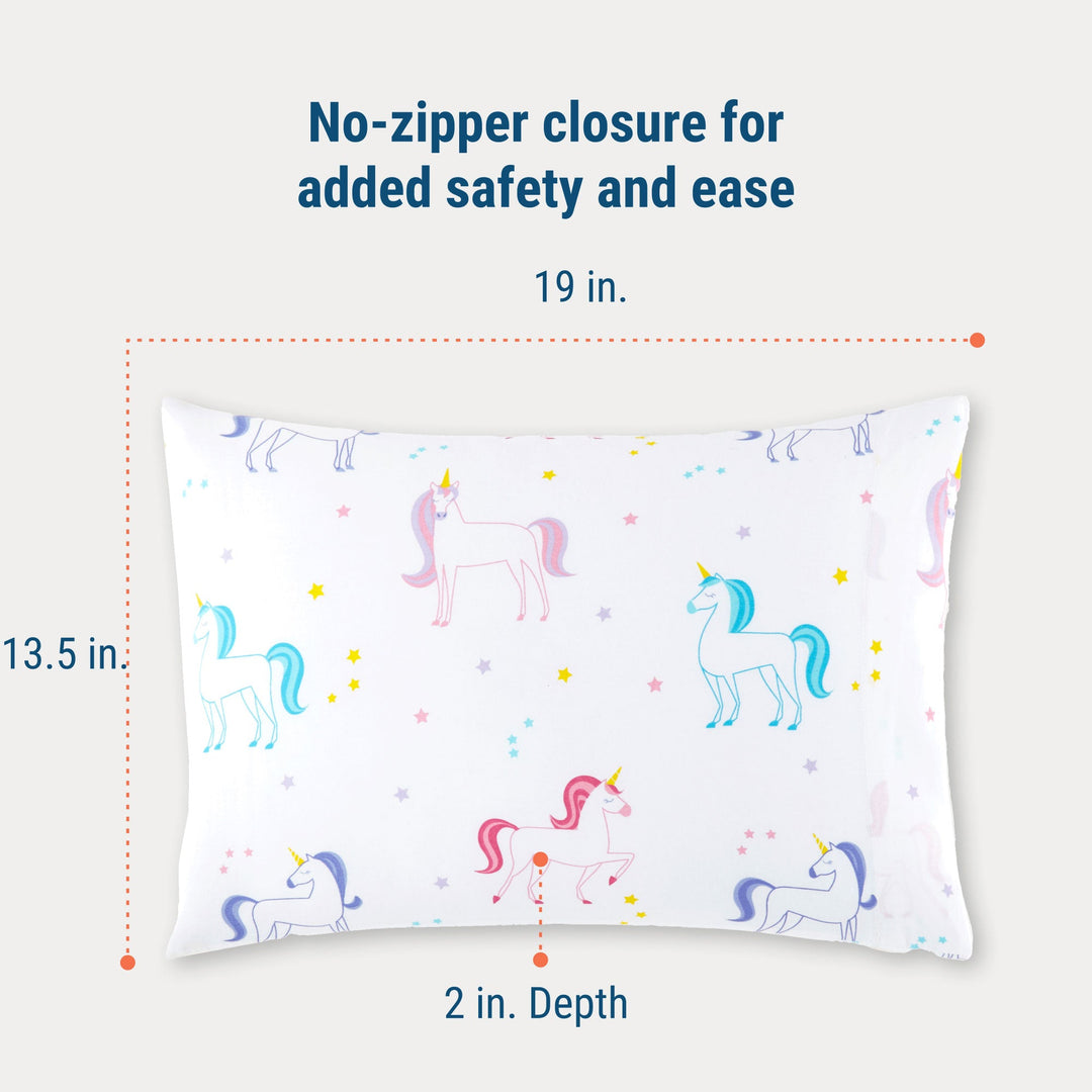 Lilac Unicorns 100% Cotton Hypoallergenic Pillowcase - Toddler - The Glamorous Grub