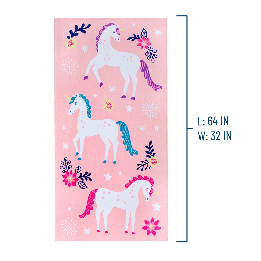 Magical Unicorns Horses 100% Cotton Beach Towel - The Glamorous Grub