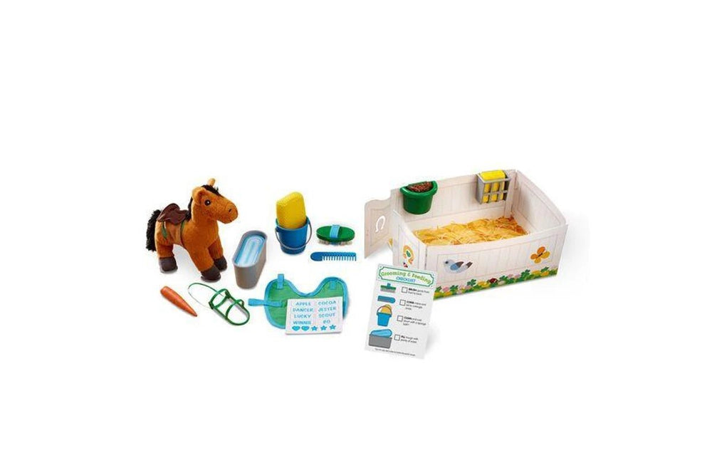 Melissa & Doug Feed and Groom Horse Care Playset - The Glamorous Grub
