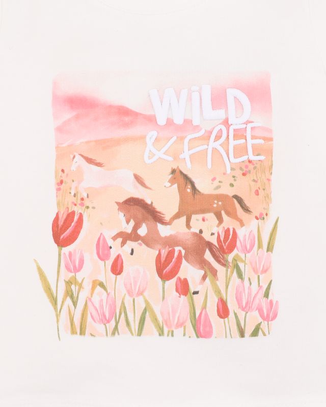 "Sundae" Organic Wild &amp; Free Horses Tee 3-7 yrs