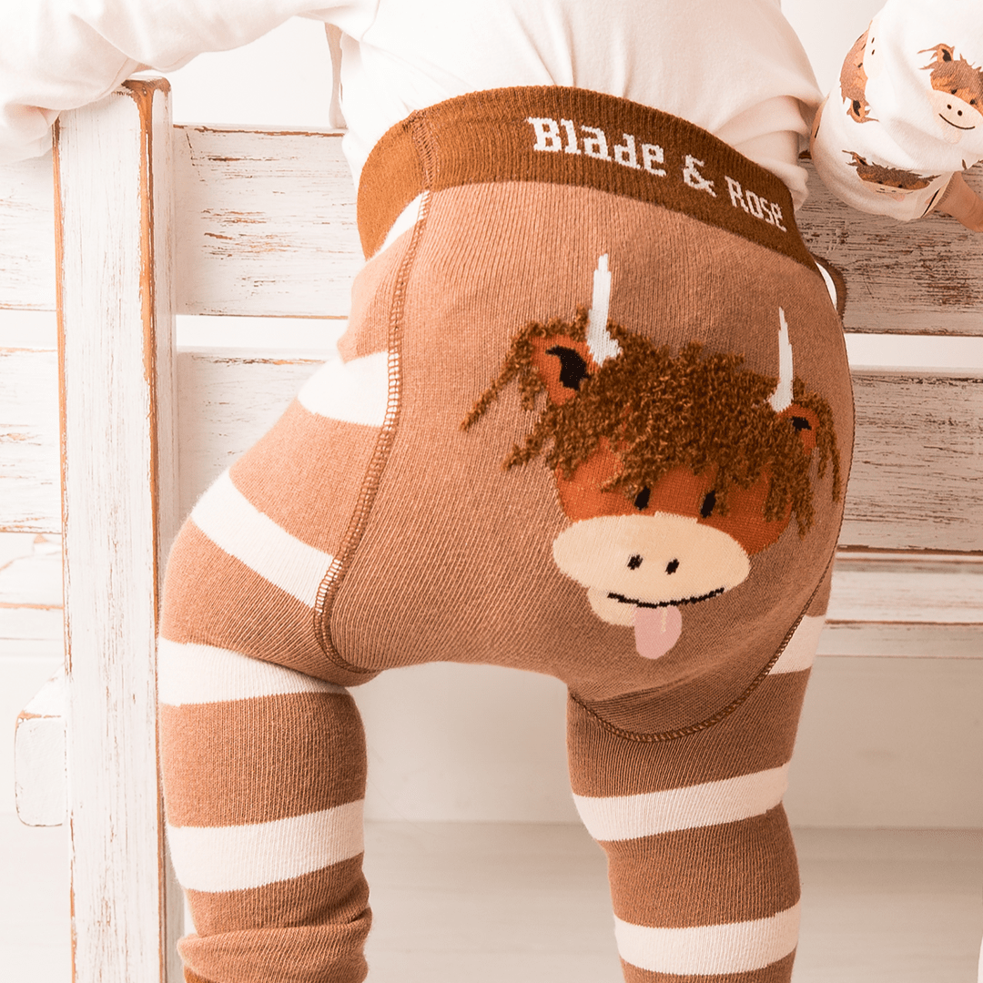 Neutral Hamish Cow Leggings - The Glamorous Grub