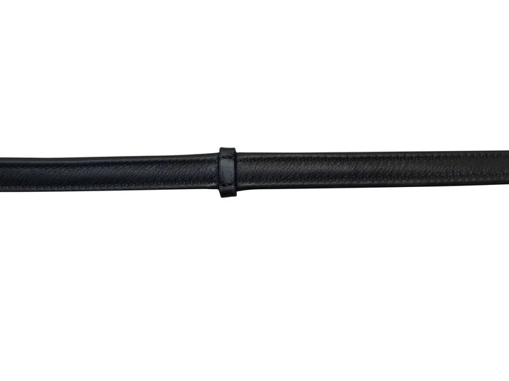 Padded Nappa Leather Reins (Flat) Black with Silver Fittings - The Glamorous Grub