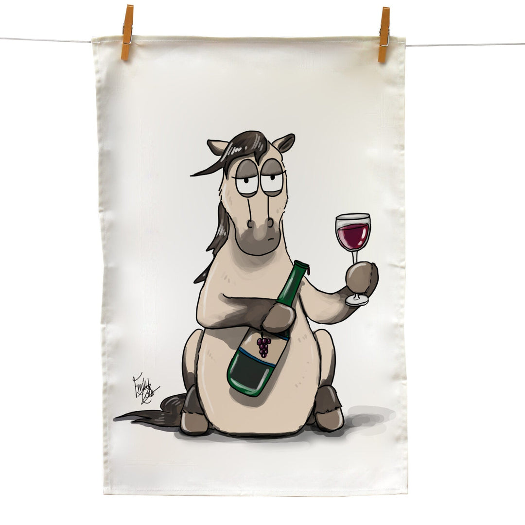 'Pass the Wine' Tea Towel - The Glamorous Grub