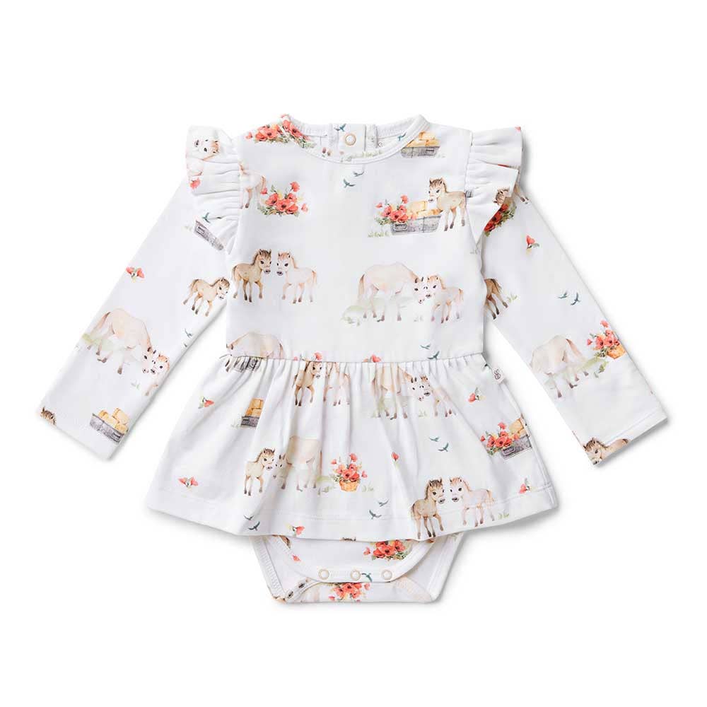Pony Pals Long Sleeve Organic Dress - The Glamorous Grub