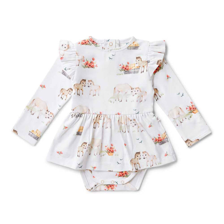 Pony Pals Long Sleeve Organic Dress - The Glamorous Grub