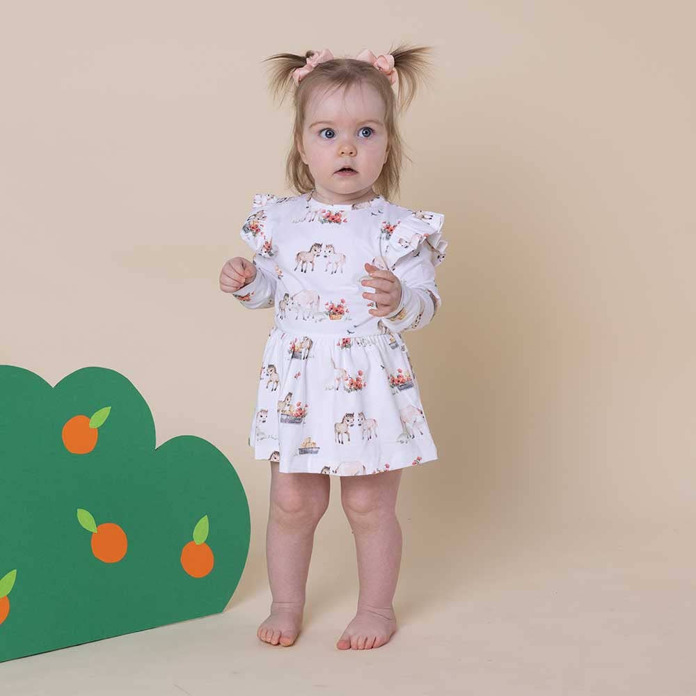 Pony Pals Long Sleeve Organic Dress - The Glamorous Grub