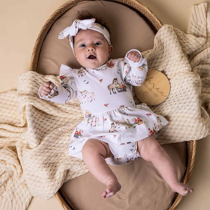 Pony Pals Long Sleeve Organic Dress - The Glamorous Grub