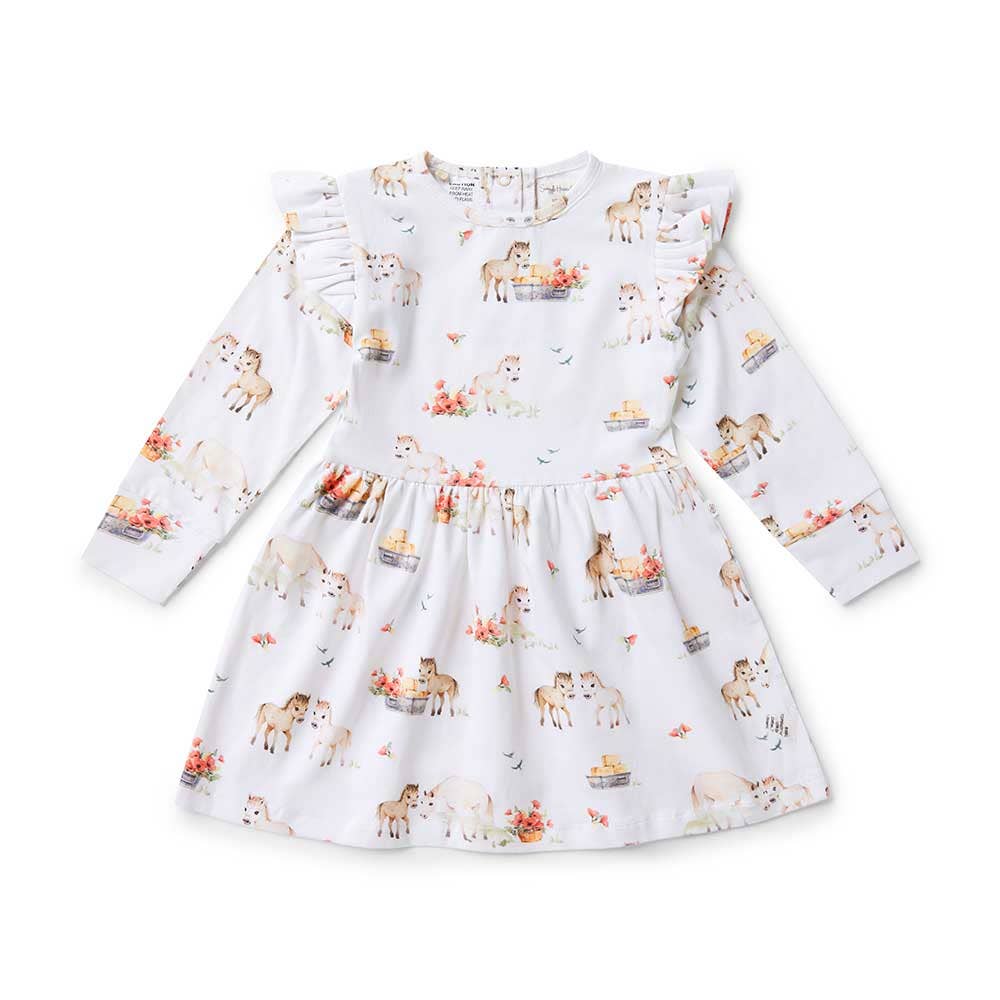 Pony Pals Long Sleeve Organic Dress - The Glamorous Grub