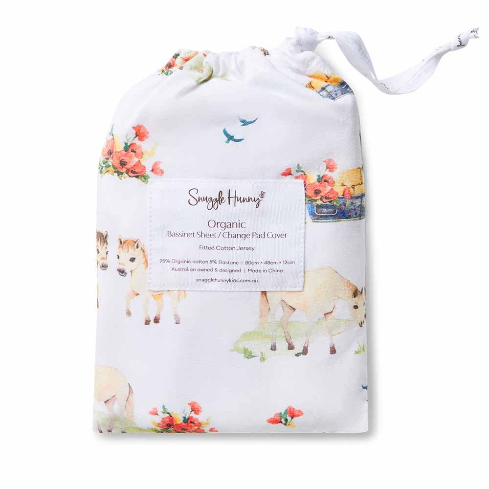 Pony Pals Organic Bassinet Sheet / Change Pad Cover - The Glamorous Grub