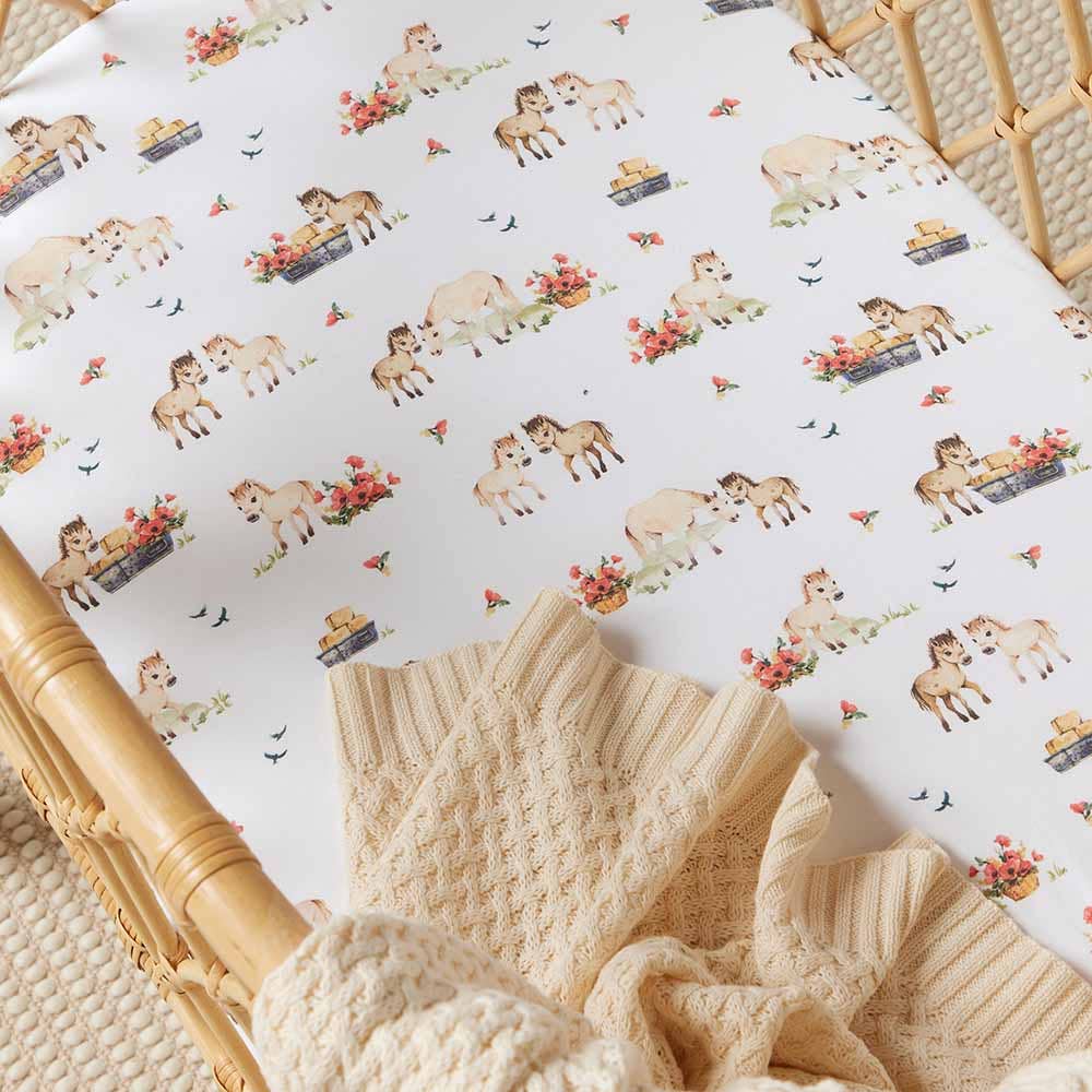 Pony Pals Organic Bassinet Sheet / Change Pad Cover - The Glamorous Grub