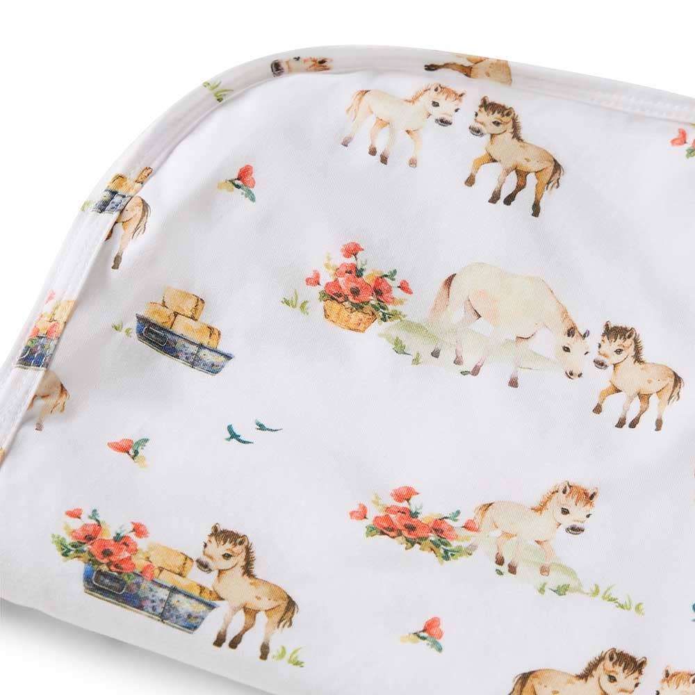Pony Pals Organic Jersey Wrap & Topknot Set - The Glamorous Grub