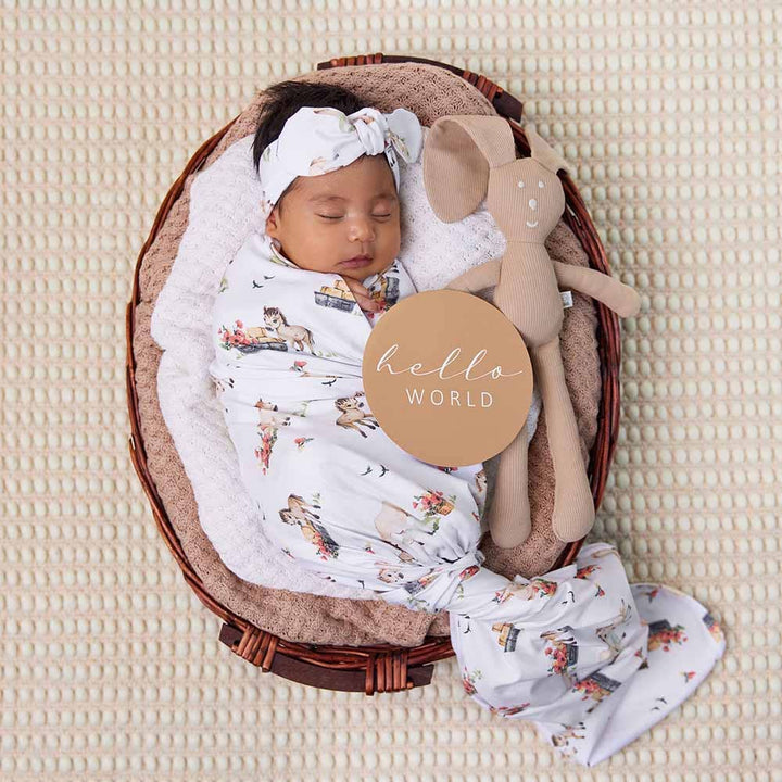Pony Pals Organic Jersey Wrap & Topknot Set - The Glamorous Grub
