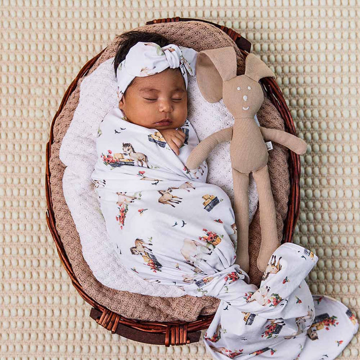 Pony Pals Organic Jersey Wrap & Topknot Set - The Glamorous Grub