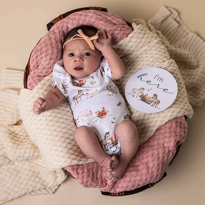 Pony Pals Short Sleeve Organic Bodysuit with Frill - The Glamorous Grub