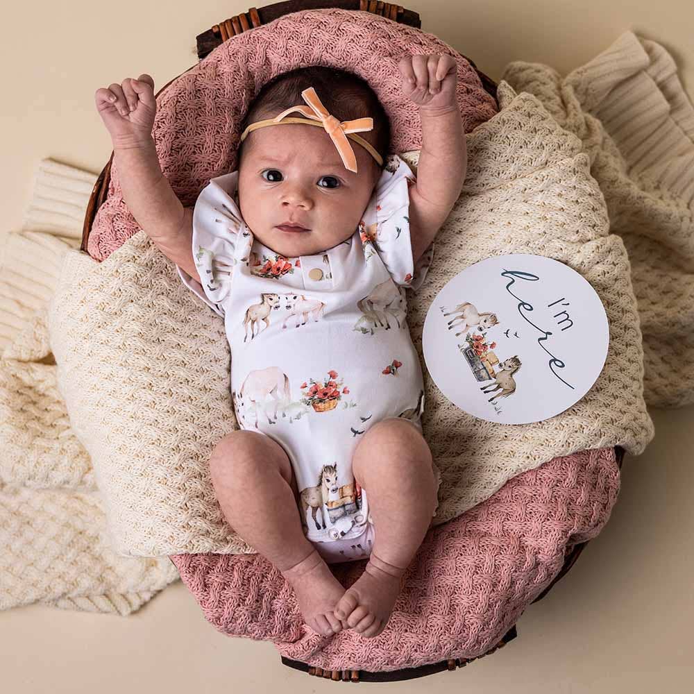 Pony Pals Short Sleeve Organic Bodysuit with Frill - The Glamorous Grub