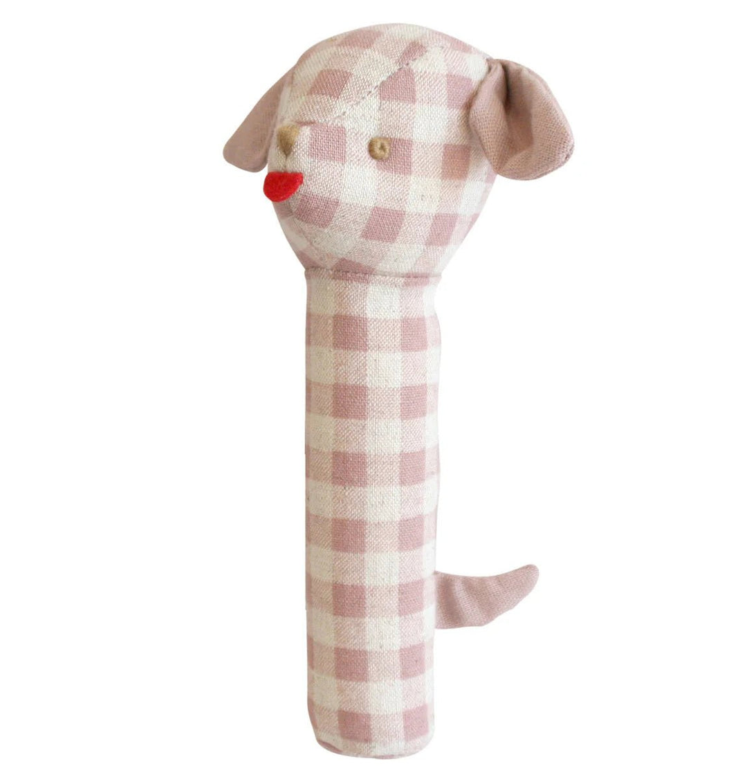 Puppy Squeaker Rose Check Linen - The Glamorous Grub