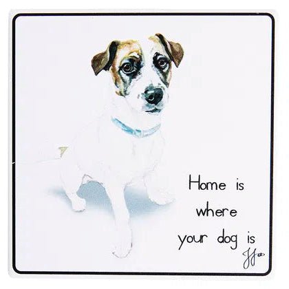 Puppy Tales Jack Russle Ceramic Coaster - The Glamorous Grub