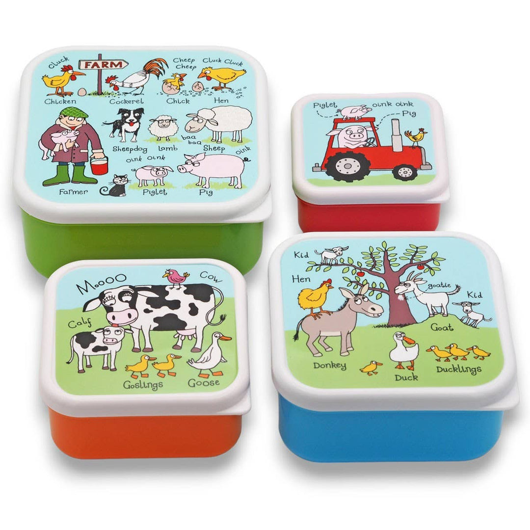 Set of 4 Farm Snack Boxes For Kids - The Glamorous Grub