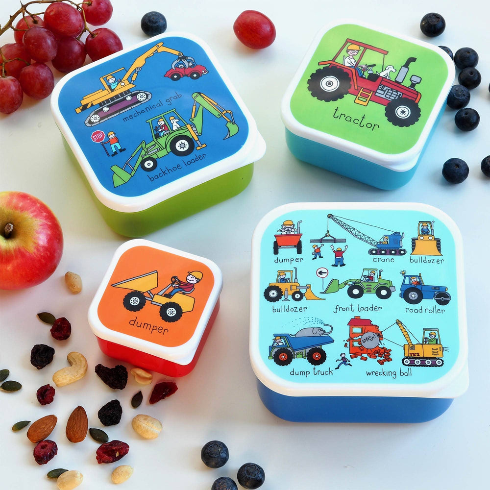 Set of 4 Trucks Snack Boxes for Kids - The Glamorous Grub