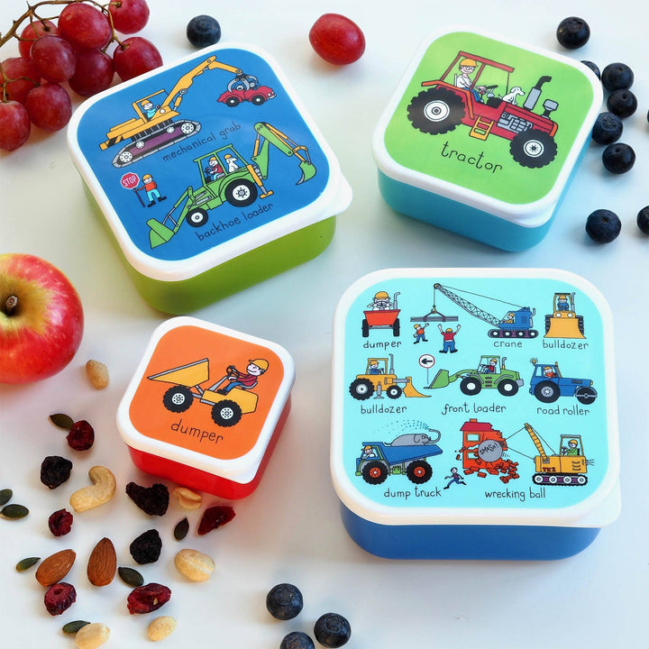 Set of 4 Trucks Snack Boxes for Kids - The Glamorous Grub
