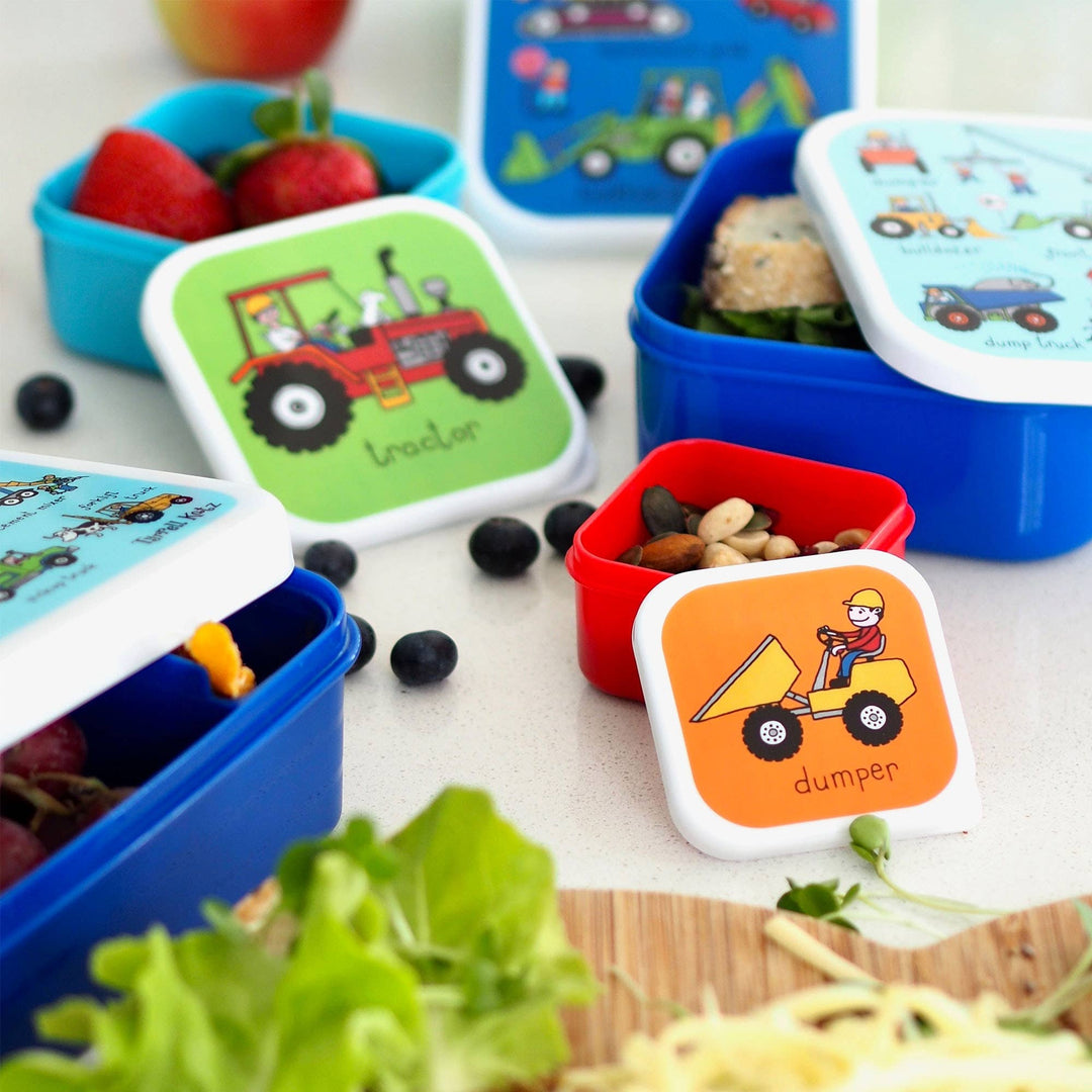 Set of 4 Trucks Snack Boxes for Kids - The Glamorous Grub