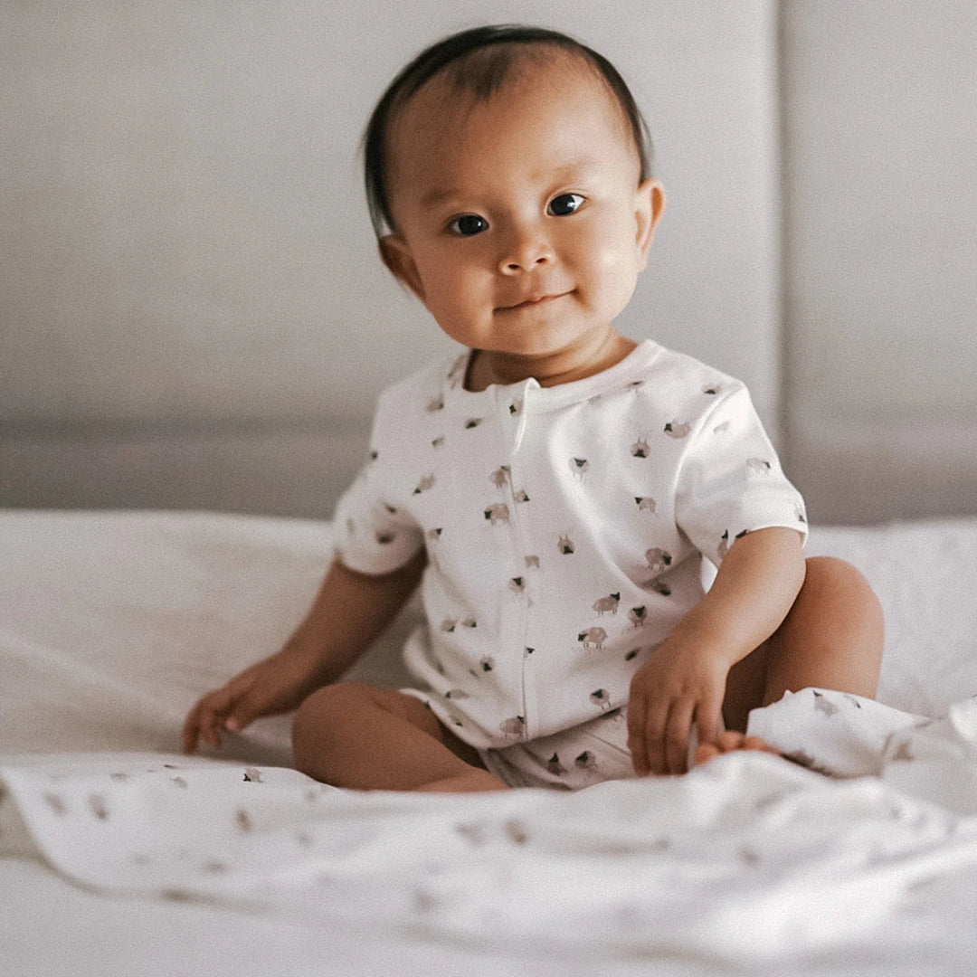 Sheep Organic Short Sleeved Romper - The Glamorous Grub