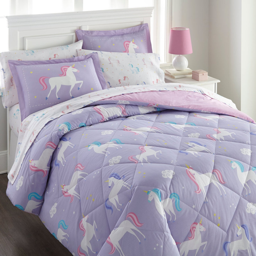 Unicorn 100% Cotton Flannel Sheet Set - Double - The Glamorous Grub