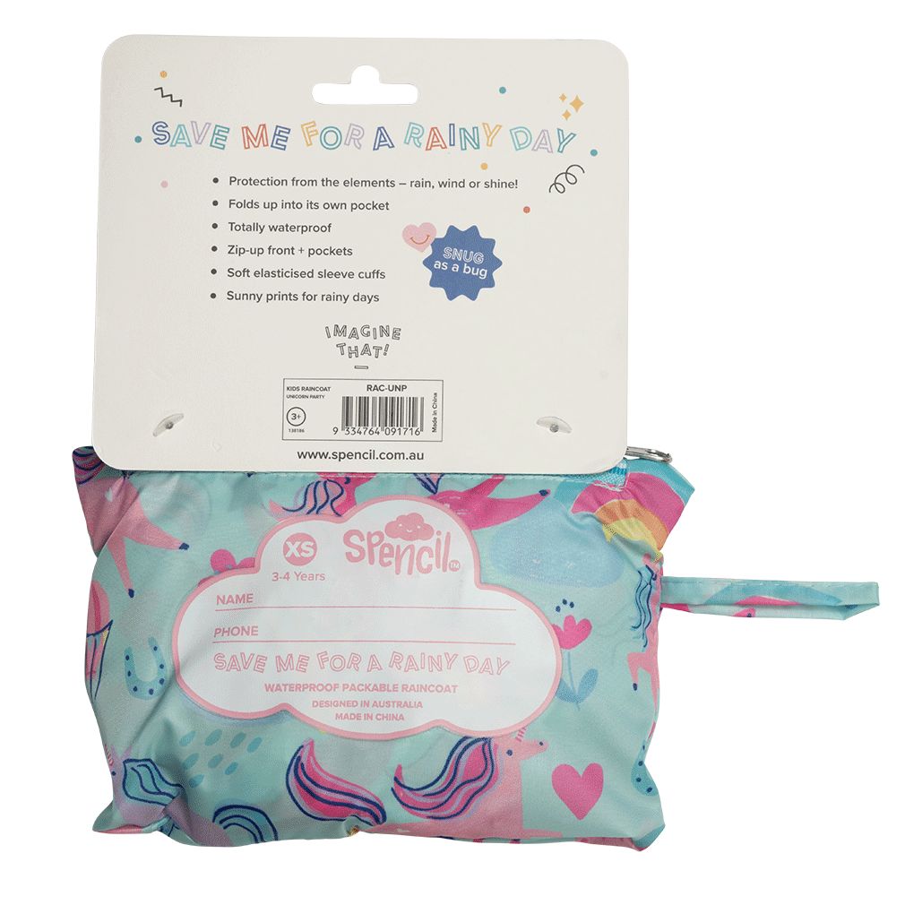 Unicorn Party Raincoat - The Glamorous Grub