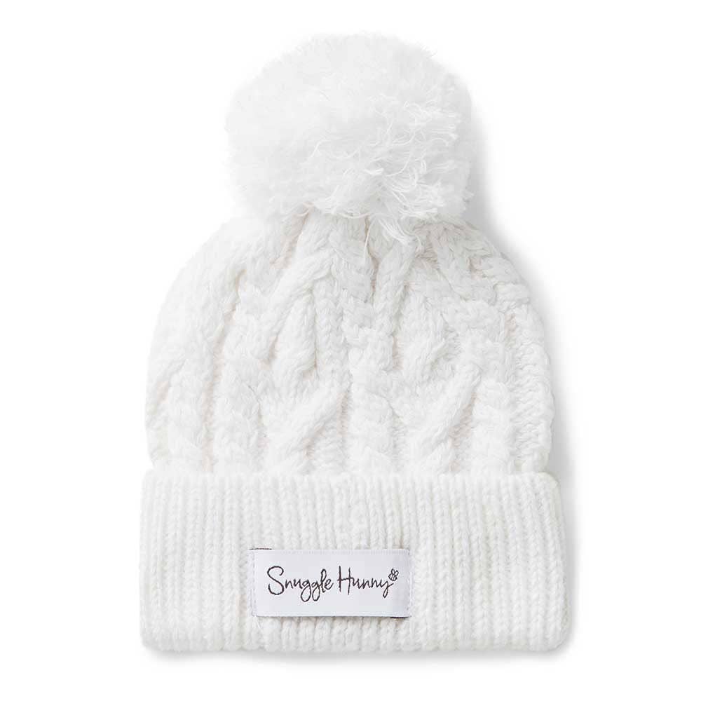 White Organic Baby Knit Beanie - The Glamorous Grub