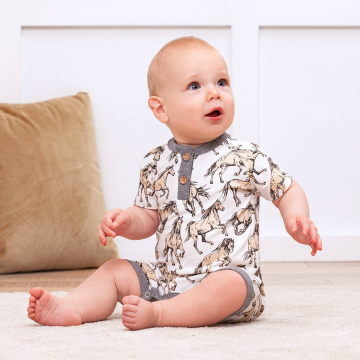 Wild Horses Bamboo Short Romper - The Glamorous Grub