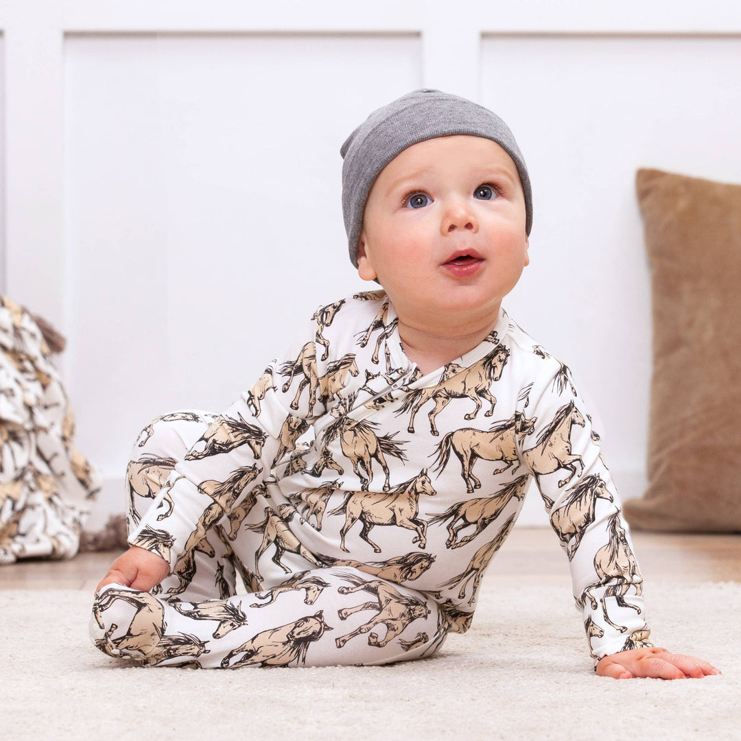 Wild Horses Bamboo Zipper Romper - The Glamorous Grub