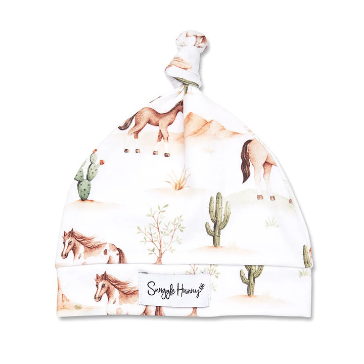 Wild Horses Organic Jersey Wrap &amp; Beanie Set