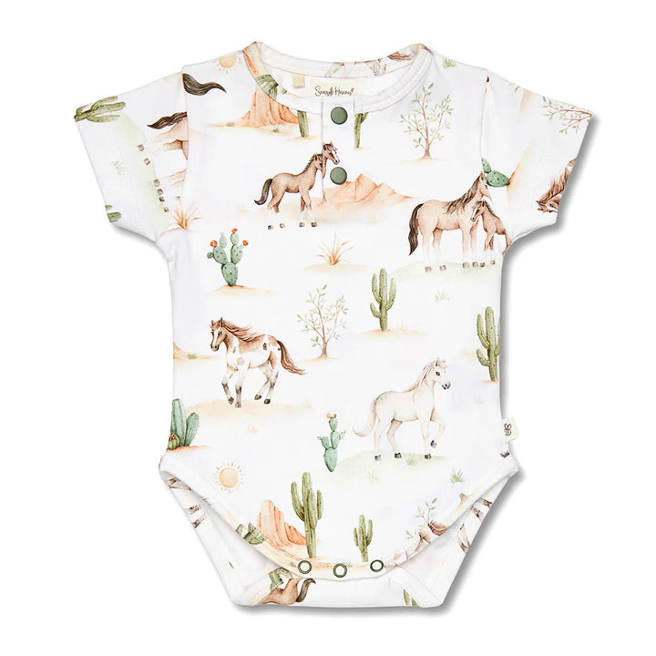 Wild Horses Short Sleeve Organic Bodysuit