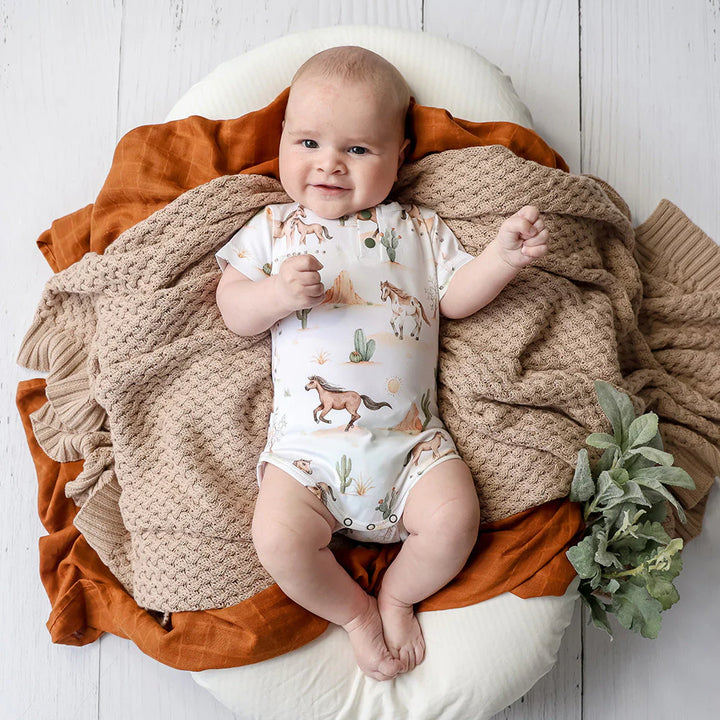 Wild Horses Short Sleeve Organic Bodysuit