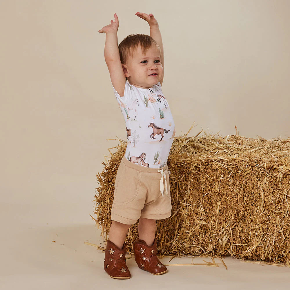 Wild Horses Short Sleeve Organic Bodysuit