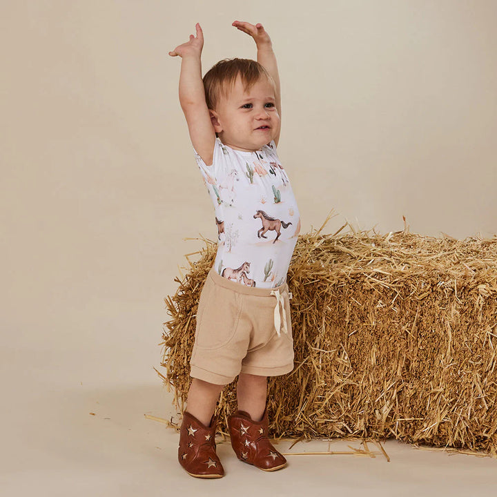 Wild Horses Short Sleeve Organic Bodysuit