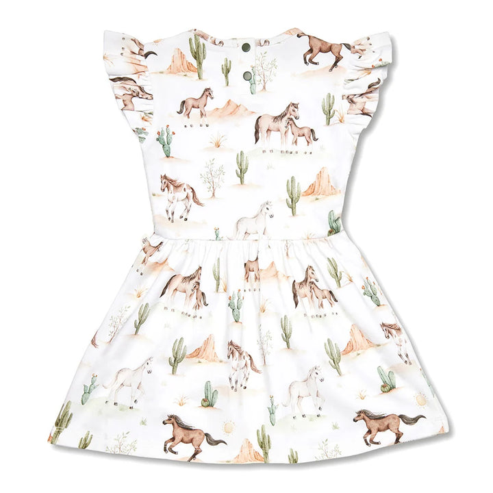Wild Horses Short Sleeved Organic Dress