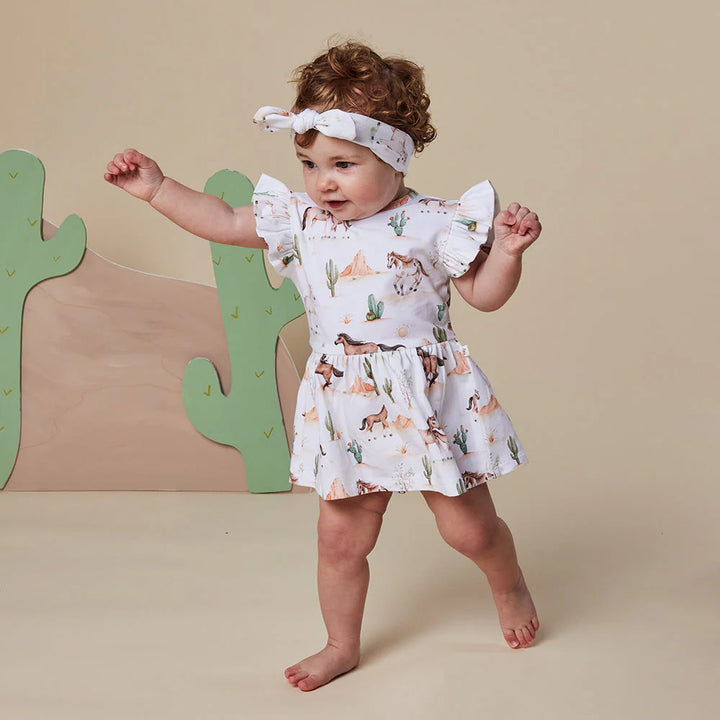 Wild Horses Short Sleeved Organic Dress