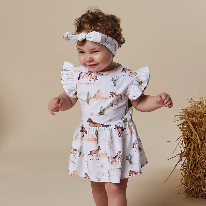 Wild Horses Short Sleeved Organic Dress