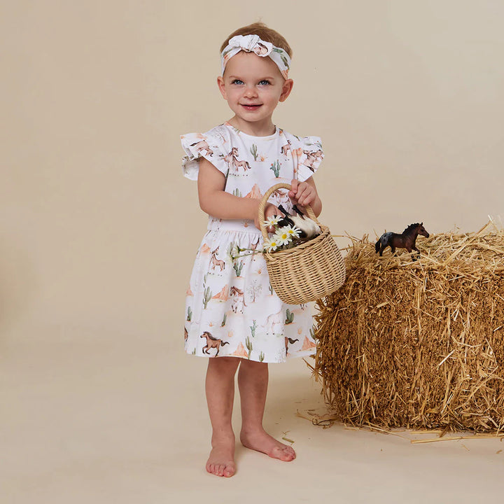 Wild Horses Short Sleeved Organic Dress