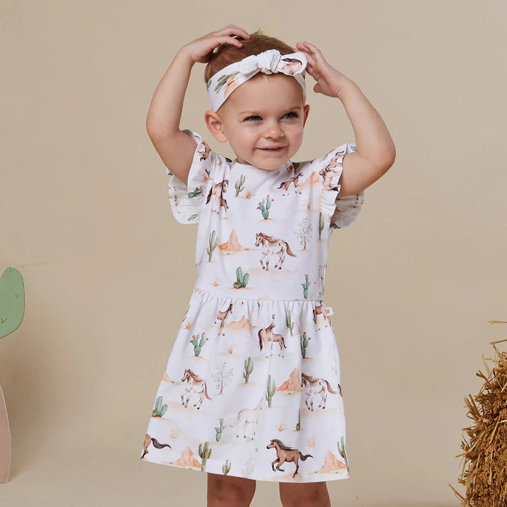 Wild Horses Short Sleeved Organic Dress