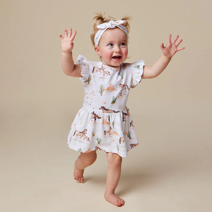 Wild Horses Short Sleeved Organic Dress
