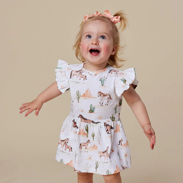 Wild Horses Short Sleeved Organic Dress