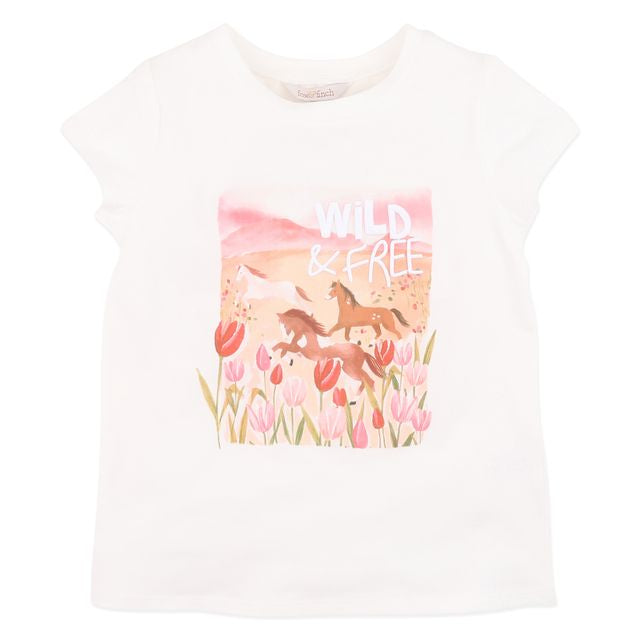 "Sundae" Organic Wild &amp; Free Horses Tee 3-7 yrs