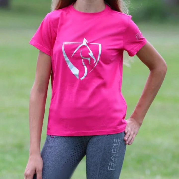 Youth BARE Black Logo T-Shirt - Dark Pink - The Glamorous Grub